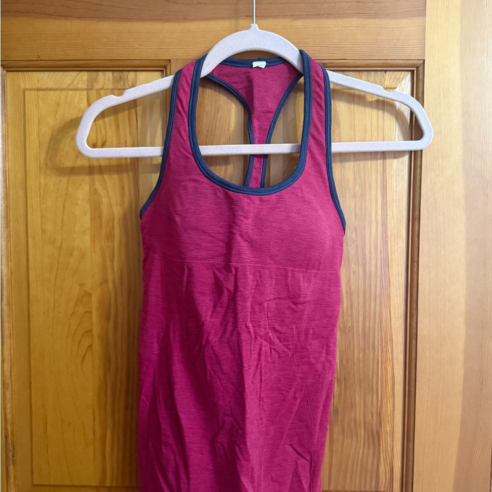 lululemon athletica Berry Tank Top with Navy Trim